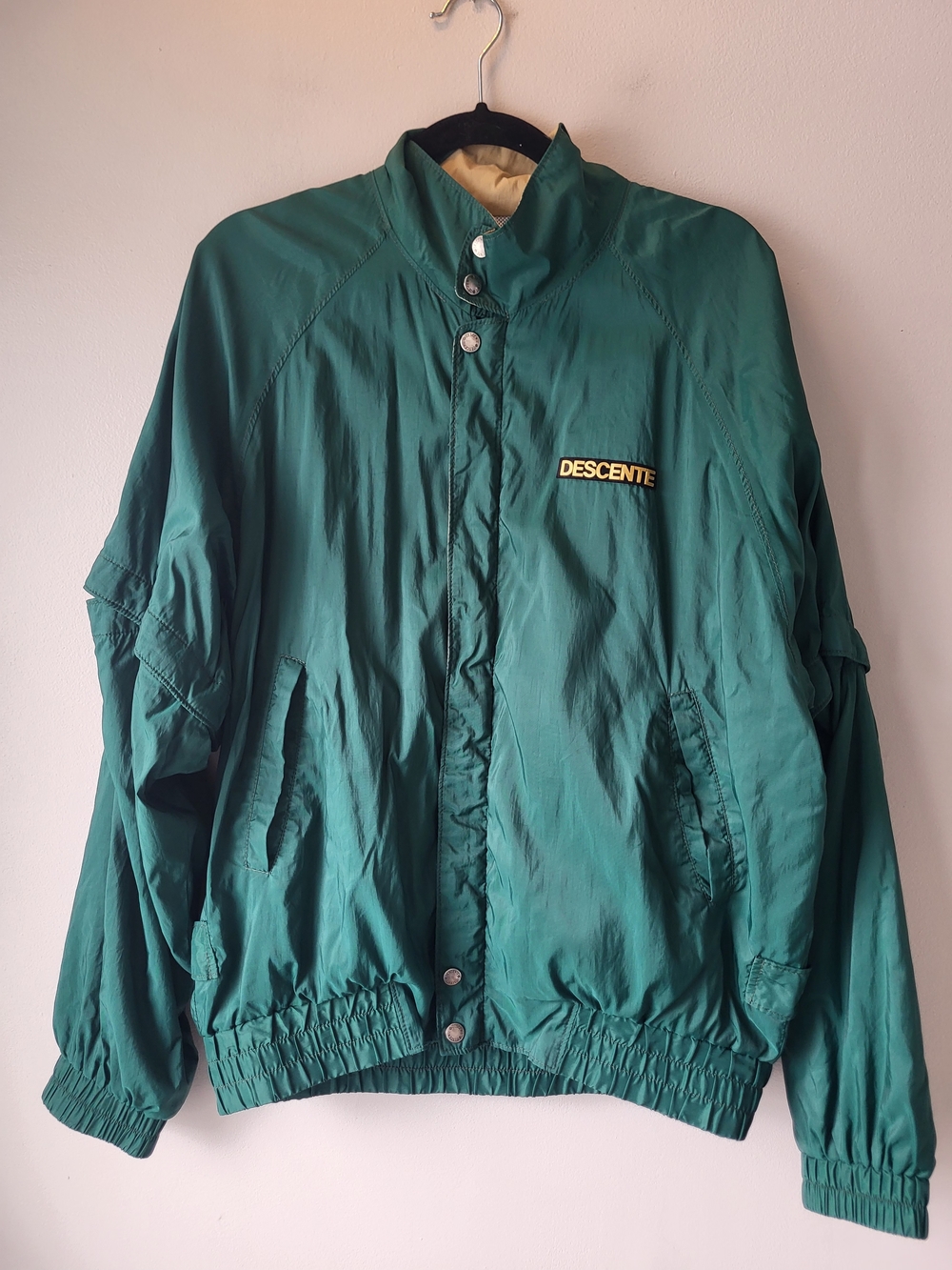 Vintage 80's Descente Green Activewear Sporty Windbreaker Golf Jacket